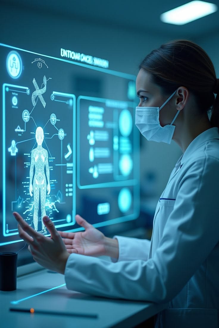 Patient using health technology app